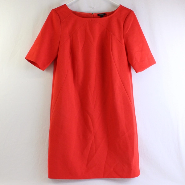 Ann Taylor Women's 6 Red Mid-Length Dress with Short Sleeves