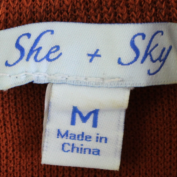 She + Sky Women's Brown Knit Mid-Length Dress Size M