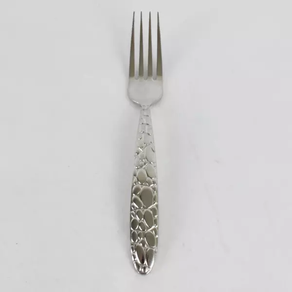 Lot of 5 Fortunoff Stainless Steel 18/8 Pebbled Dinner Fork