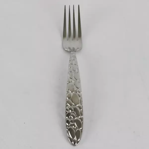 Lot of 6 Fortunoff Stainless Steel 18/8 Pebbled Salad Fork