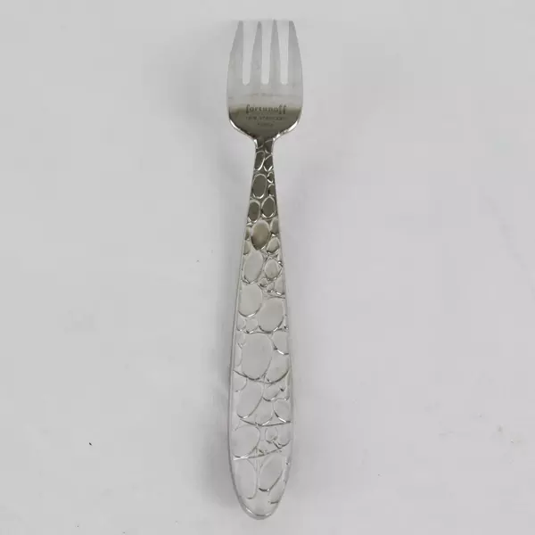 Lot of 6 Fortunoff Stainless Steel 18/8 Pebbled Salad Fork