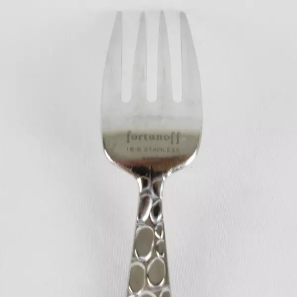 Lot of 6 Fortunoff Stainless Steel 18/8 Pebbled Salad Fork