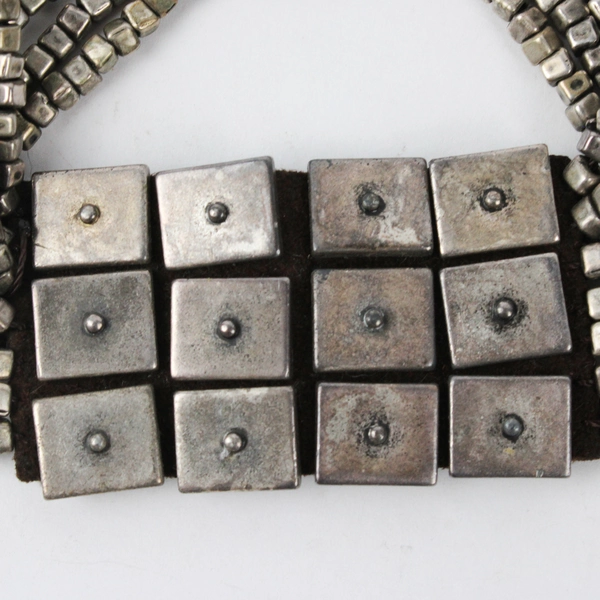 Vintage Art-Deco Style Silver Tone Multi-Strand Bracelet 8"