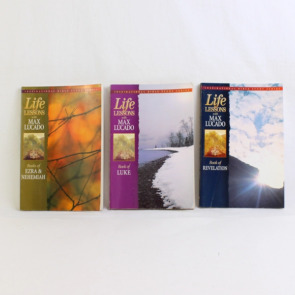Lot of 3 Life Lessons With Max Lucado Revelation Luke Ezra & Nehemiah PB