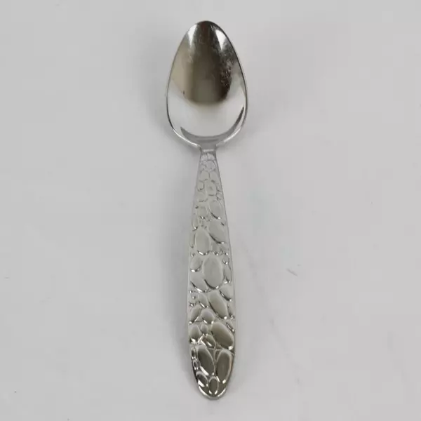 Lot of 5 Fortunoff Stainless Steel 18/8 Pebbled Teaspoons