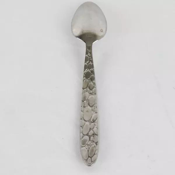 Lot of 5 Fortunoff Stainless Steel 18/8 Pebbled Teaspoons