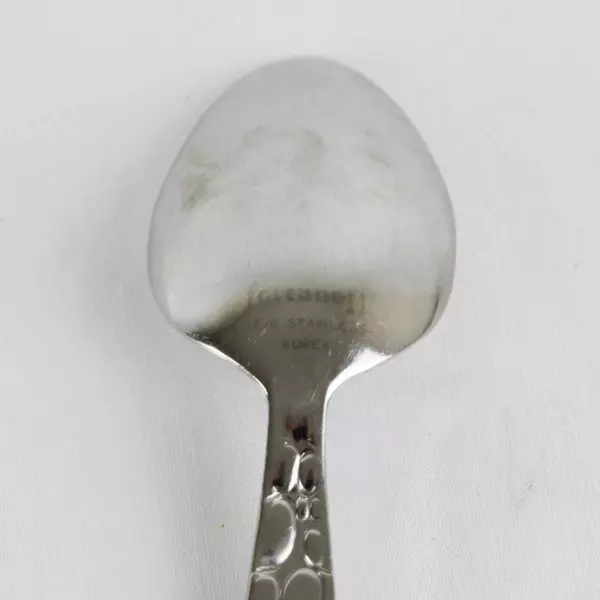 Lot of 5 Fortunoff Stainless Steel 18/8 Pebbled Teaspoons