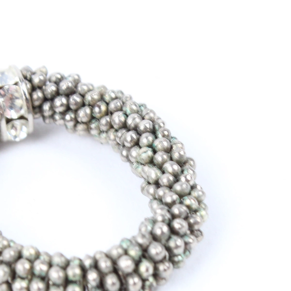 Cindy David Bali Silver Stretch Ring Black Stone