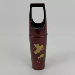 Red Japanese Lacquerware Hanging Flower Vase