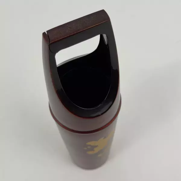 Red Japanese Lacquerware Hanging Flower Vase