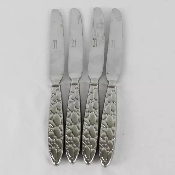Lot of 4 Fortunoff Stainless Steel Korea 18/8 Pebbled Dinner Knife