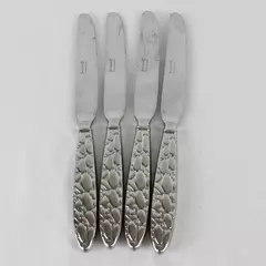Lot of 4 Fortunoff Stainless Steel Korea 18/8 Pebbled Dinner Knife