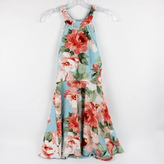 Crystal Doll Junior's Size 1 Floral Halter Neck Dress with Zippered Back