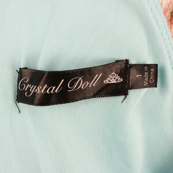 Crystal Doll Junior's Size 1 Floral Halter Neck Dress with Zippered Back