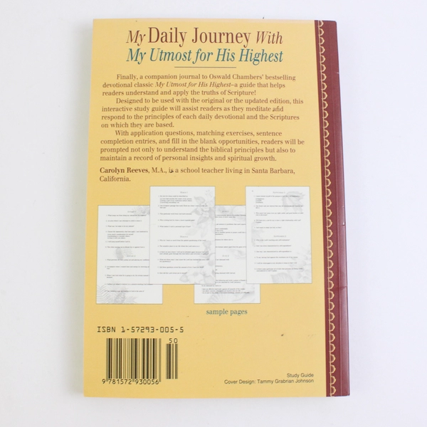 My Daily Journey with My Utmost for His Highest by Carolyn Reeves 1995 PB