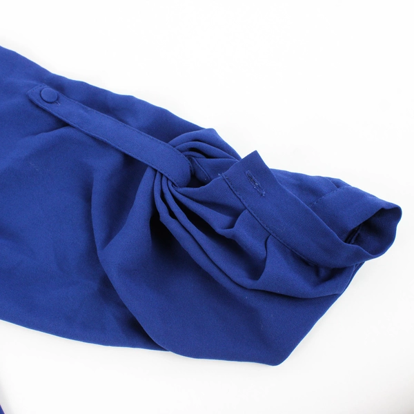 41 Hawthorn Women's L Blue Semi-Sheer V-neck Blouse