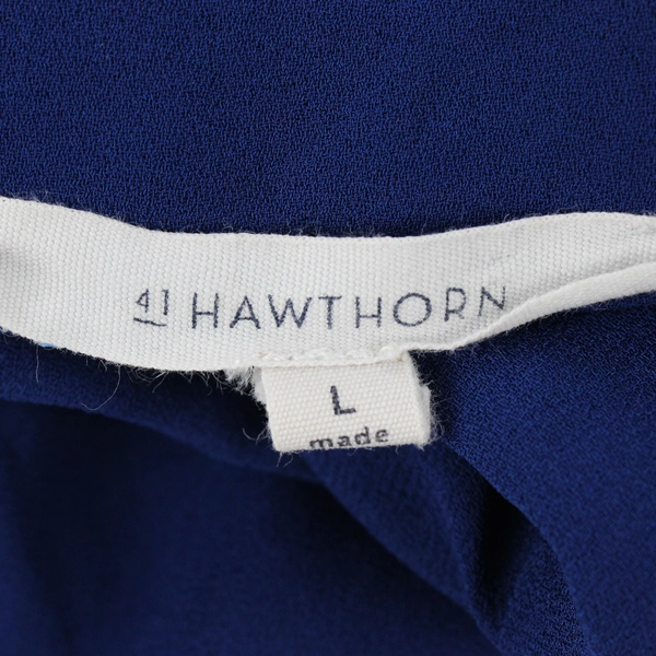 41 Hawthorn Women's L Blue Semi-Sheer V-neck Blouse
