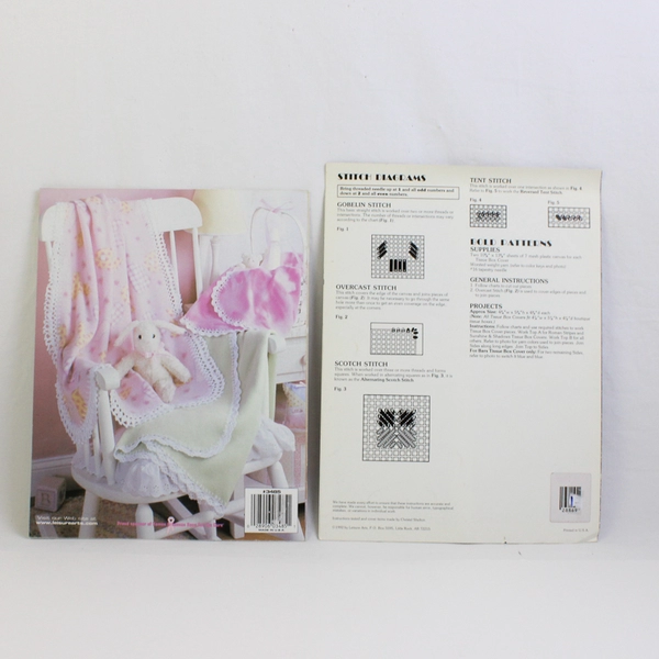 Lot of 2 Leisure Arts Craft Leaflets Cross Stitch 1992 Crochet Edgings 2003