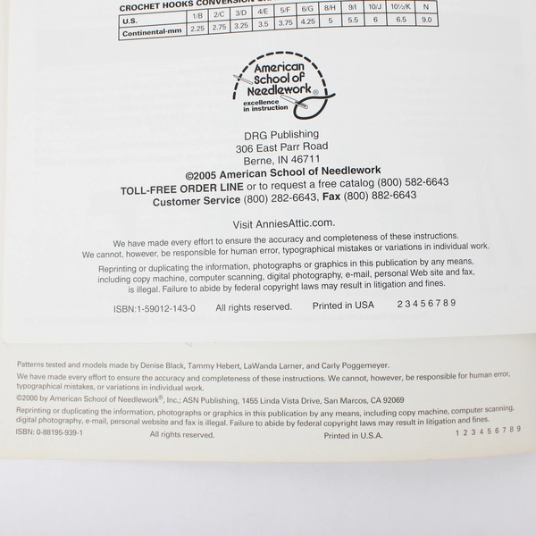 Lot of 2 American School of Needlework Crochet Books for Babies & Kids