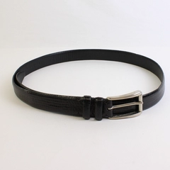 Bill Lavin Black Leather Belt Men's Size 40 Silver-Tone Buckle