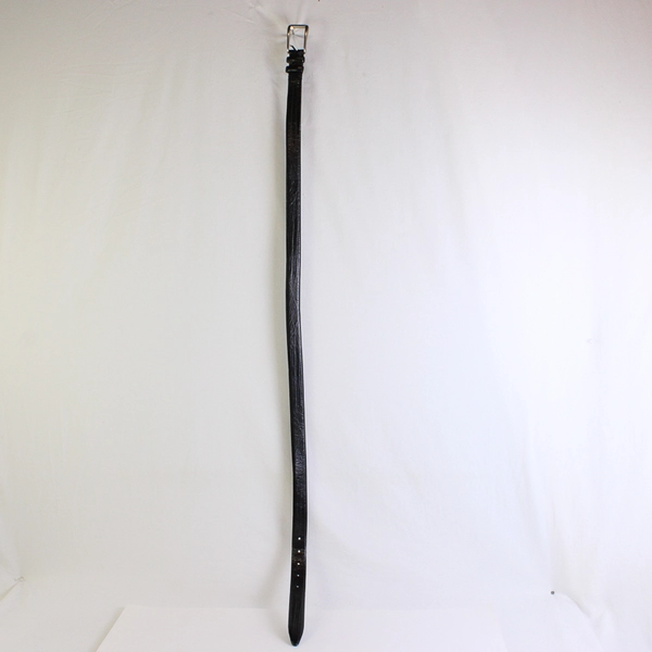 Bill Lavin Black Leather Belt Men's Size 40 Silver-Tone Buckle