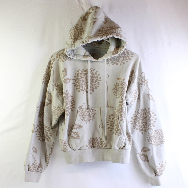 Brixton Beige Floral Print Pullover Hoodie Women's Small