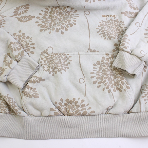 Brixton Beige Floral Print Pullover Hoodie Women's Small