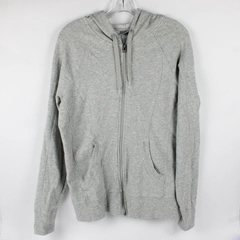 Champion Women's Hoodie Full Zip Sweatshirt Long Sleeve Light Gray Large