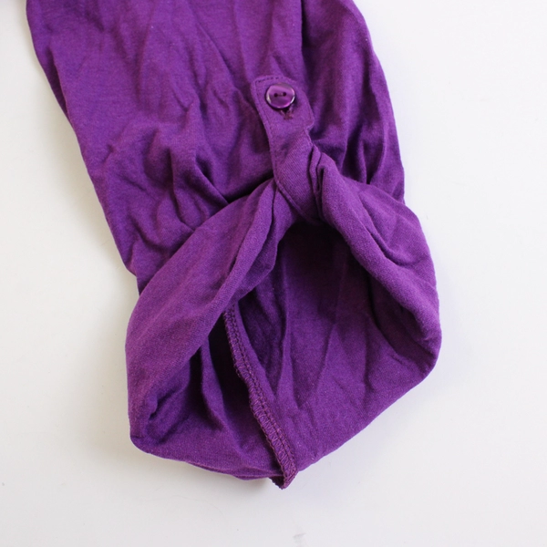 Woman Within Purple Roll Tab Sleeve Button-Up Women's 1X 22/24