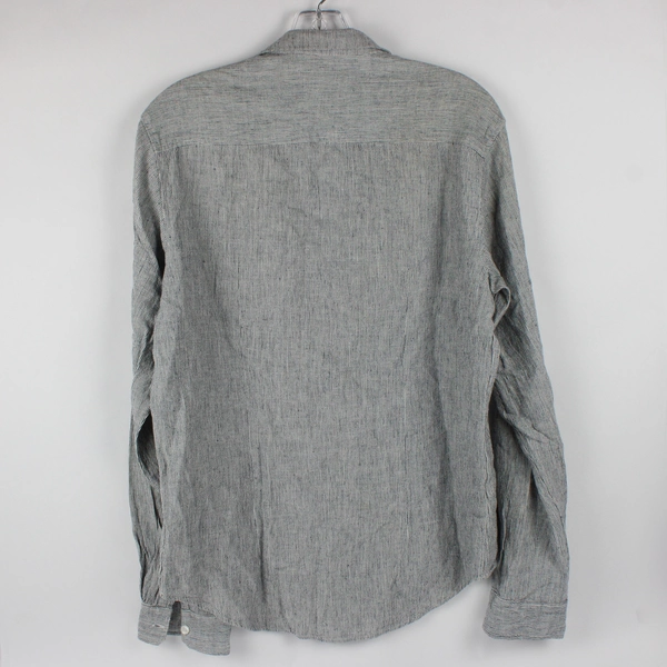 G X Women's Button Up Blouse Size Slim Petite XL Black & White Long Sleeve