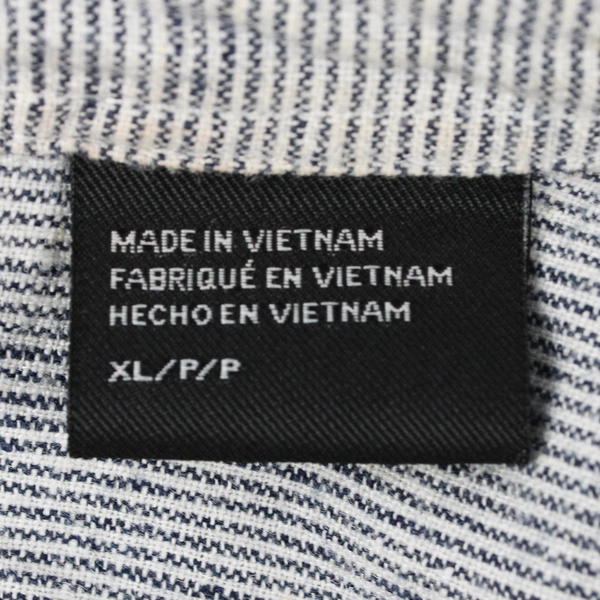 G X Women's Button Up Blouse Size Slim Petite XL Black & White Long Sleeve