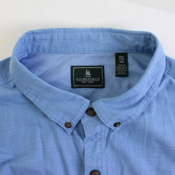 G.H. Bass & Co. Blue Short-Sleeve Button-Down Men's 2XL