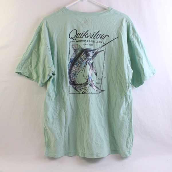 Quiksilver Waterman Collection Seafoam Green T-Shirt Men's Large
