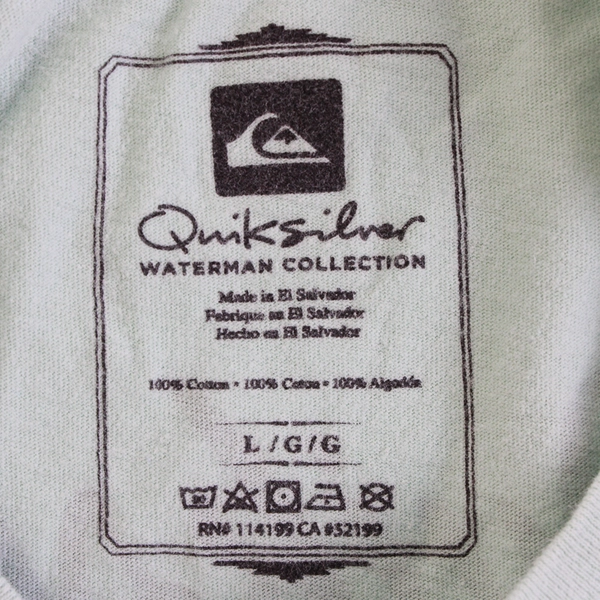 Quiksilver Waterman Collection Seafoam Green T-Shirt Men's Large
