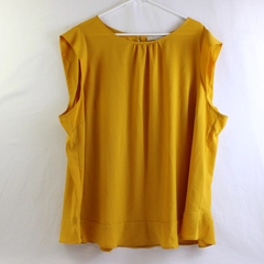 Loft Mustard Yellow Sleeveless Blouse Women's Size 24
