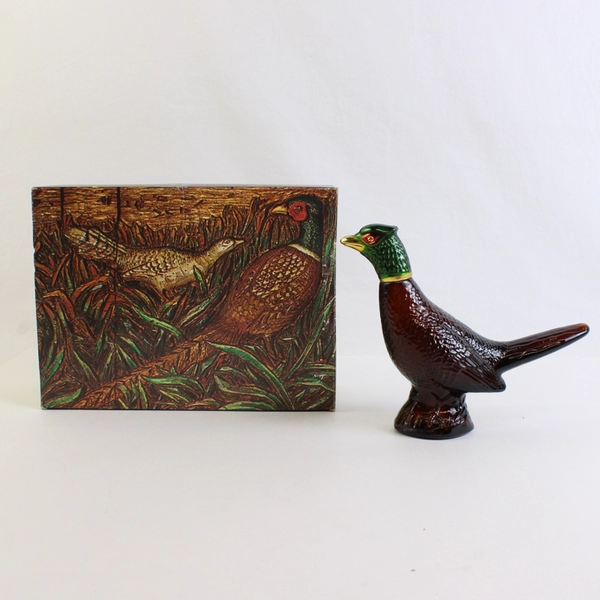 Vintage Avon Pheasant Decanter Leather After Shave (Empty Bottle, 5 Oz)