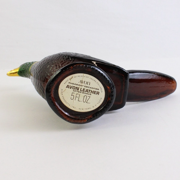 Vintage Avon Pheasant Decanter Leather After Shave (Empty Bottle, 5 Oz)