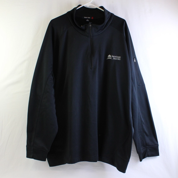 Jennings McCall Embroidered Black 1/4-Zip Mock Neck Track Jacket Men's 3XL