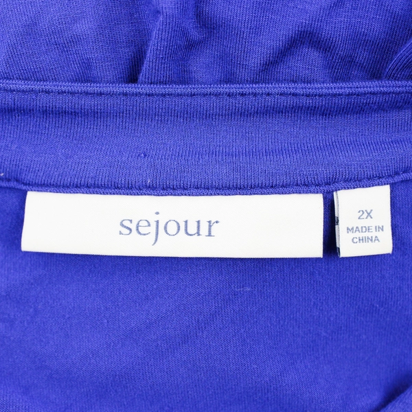 Sejour Indigo Drawstring Waist Tunic Dress Women's Size 2X