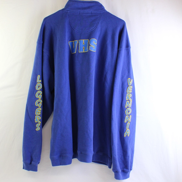 Vernonia High School Loggers Oregon 1/4-Zip Blue Sweatshirt Men's 2XL
