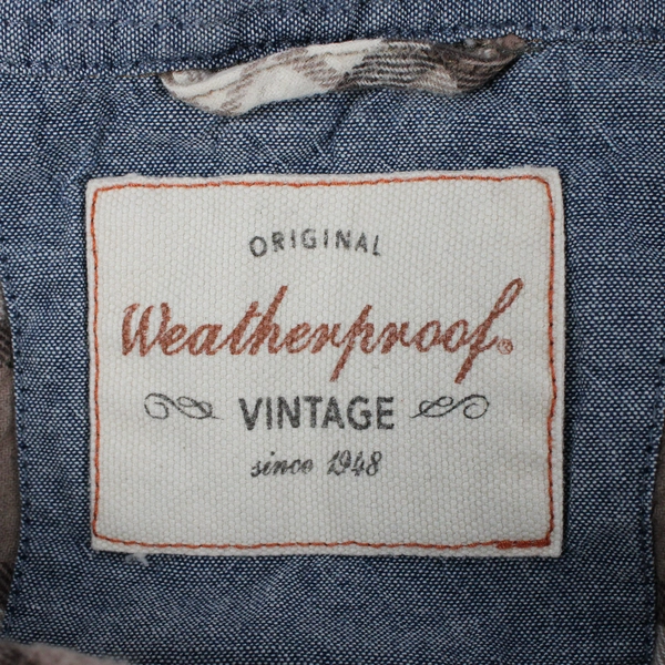 Weatherproof Vintage Brown White Plaid Button-Down Flannel Shirt Men's Size XL