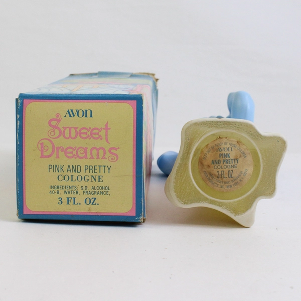 Vintage Avon Sweet Dreams Decanter Pink And Pretty Cologne (Full Bottle, 3 Oz)