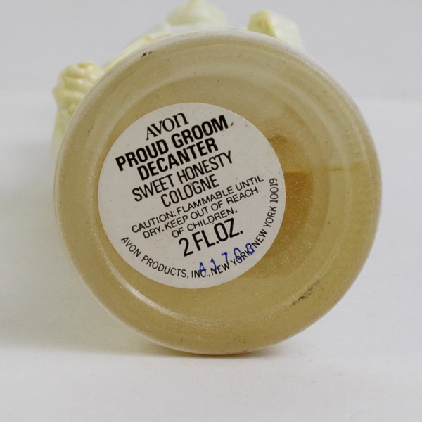 Vintage Avon Proud Groom Decanter Sweet Honesty Cologne (Full Bottle, 2 Oz)
