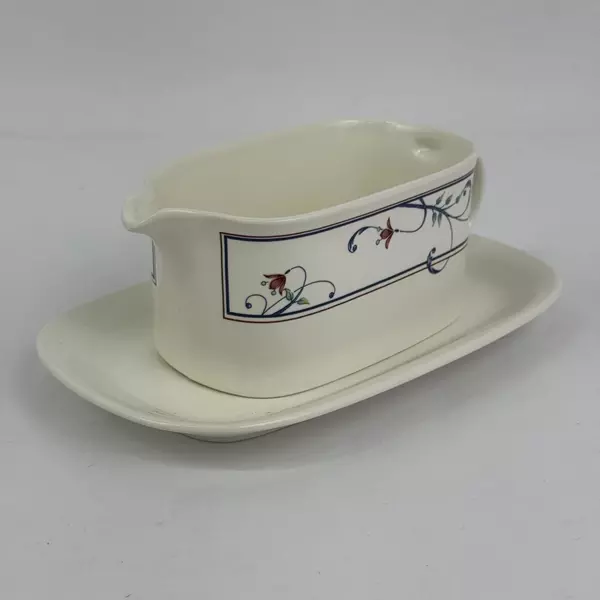 Mikasa Intaglio Annette Gravy Boat White with Red Flowers CAC20