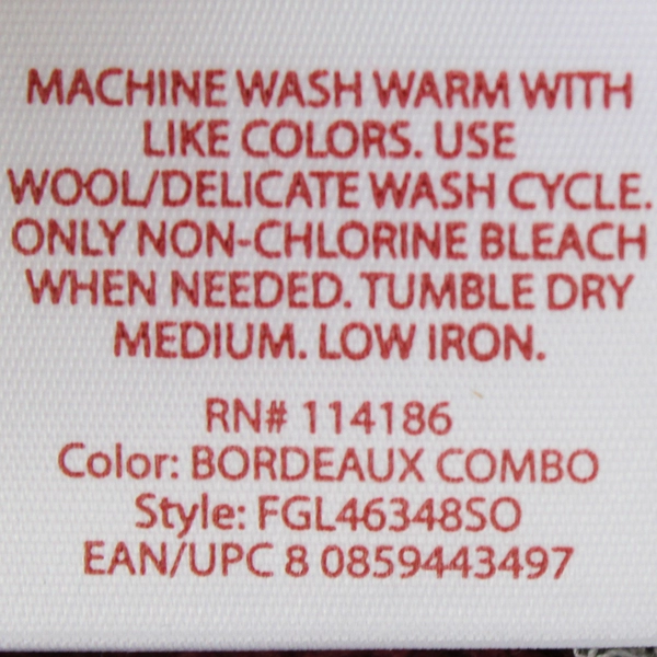 Faded Glory Burgundy Knit Sweater Fake Collared Shirt Women's 2XL 20