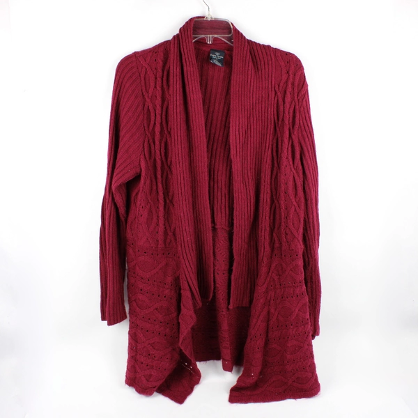 Faded Glory Dark Magenta Knit Cardigan Women's Size 1X 16W