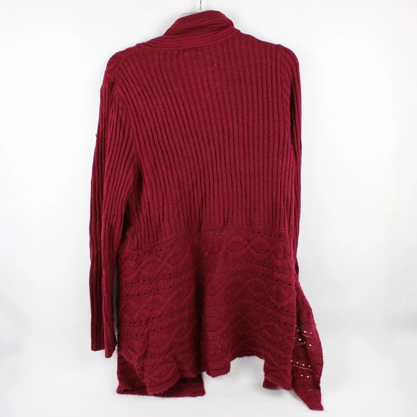Faded Glory Dark Magenta Knit Cardigan Women's Size 1X 16W