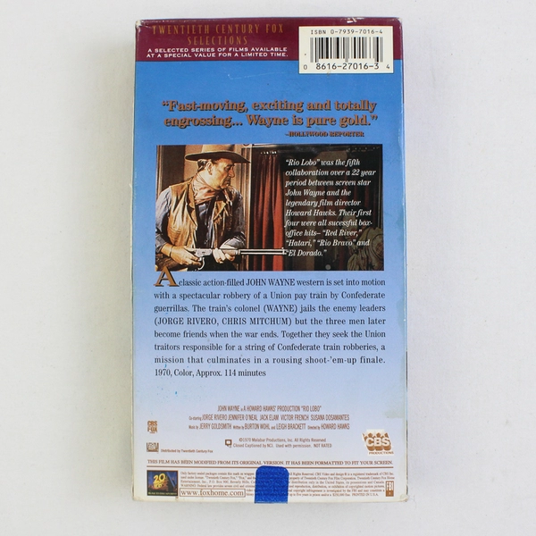 Rio Lobo VHS 1970 20th Century Fox Western John Wayne