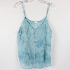 E&M Tie Dye Blue White Sleeveless Top Adjustable Straps Women's Size M
