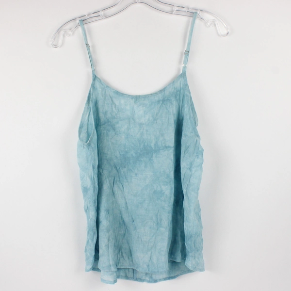 E&M Tie Dye Blue White Sleeveless Top Adjustable Straps Women's Size M